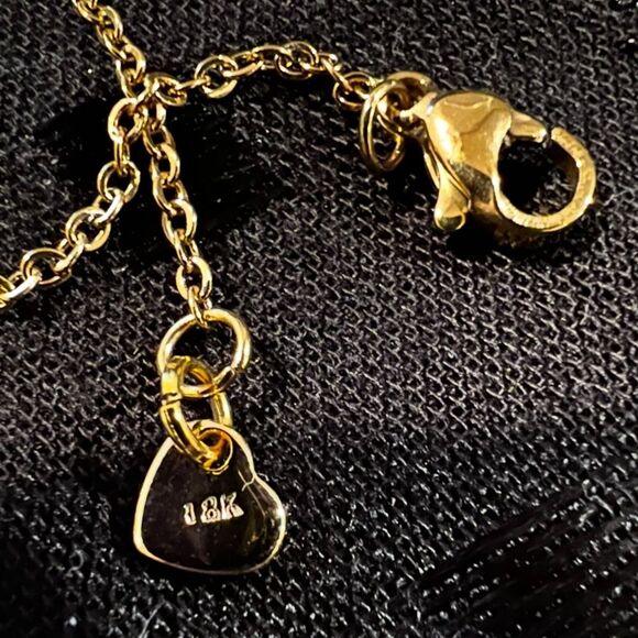 SALE 18k Stamped Gold Filled Star Iridescent Opal Pendant Violet Charm Necklace - Picture 4 of 7